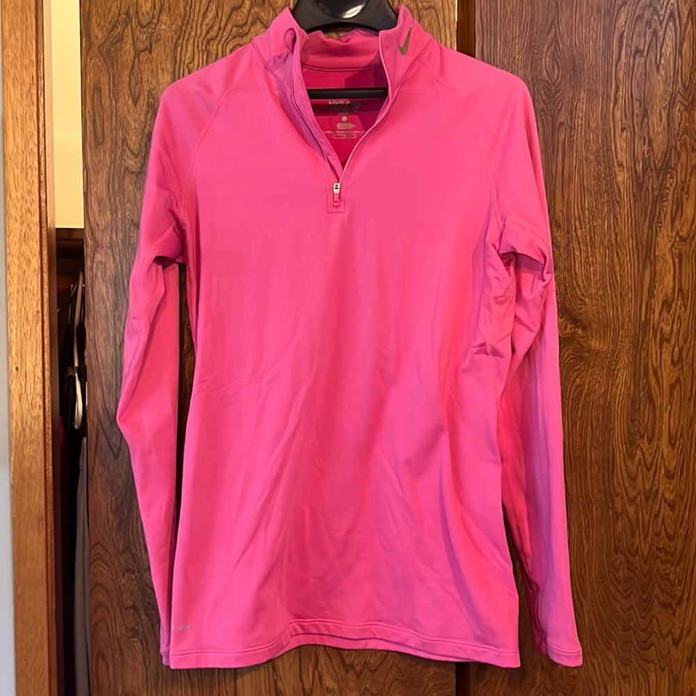 Pink Nike Pro Combat Pullover 1/4 Zip